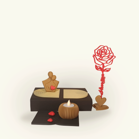 Valentine’s - Set Cadou „Mesaj de Iubire” – Trandafir & Lumină