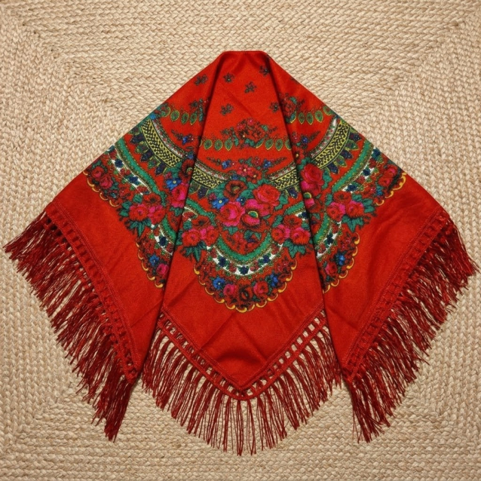 Basma Tradițională Nouă cu Ciucuri, Model Deosebit 70x70 cm [2]