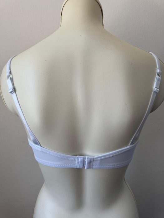 Sutien Mihaela cu cupa B subtire, satin , microfibra , alb [3]