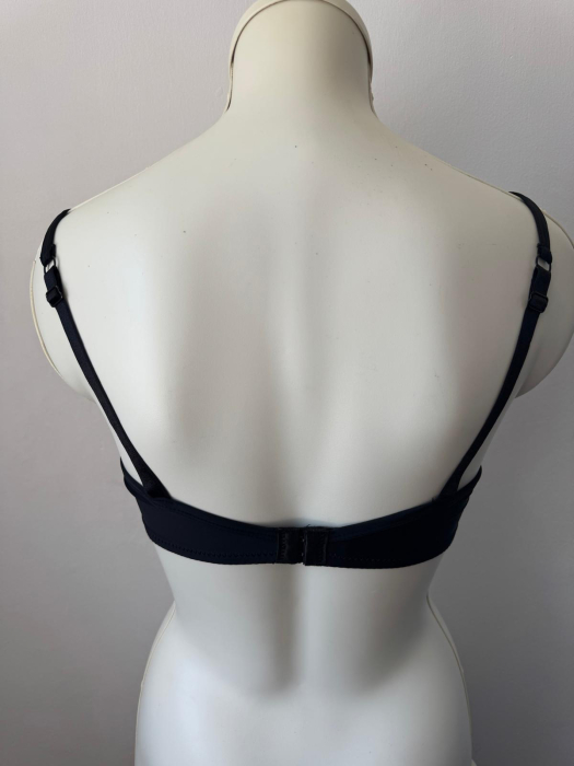 Sutien Mihaela cu cupa B subtire, satin , microfibra , negru [3]