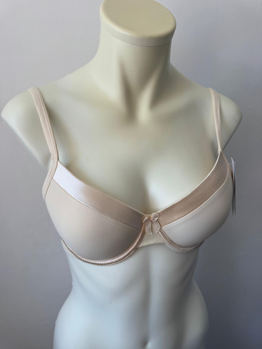 Sutien Mihaela cu cupa B subtire, satin , microfibra , nude [2]
