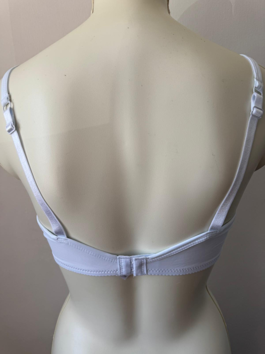 Sutien Mihaela cu cupa  C subtire, satin , microfibra , alb [3]
