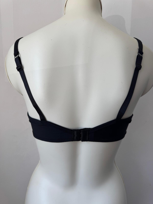 Sutien Mihaela cu cupa  C subtire, satin , microfibra , negru [3]
