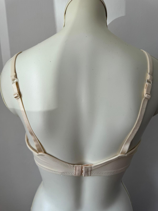 Sutien Mihaela cu cupa  D subtire, satin , microfibra , nude [3]