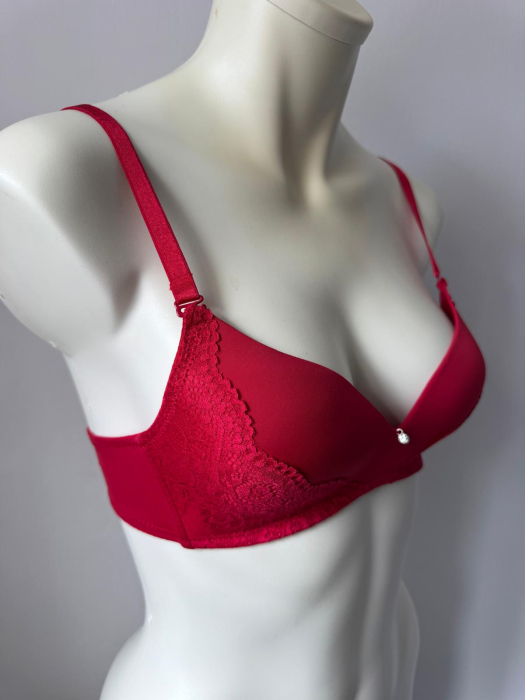 Sutien Nadia , cupa C, burete subtire, fara armatura , rosu [2]
