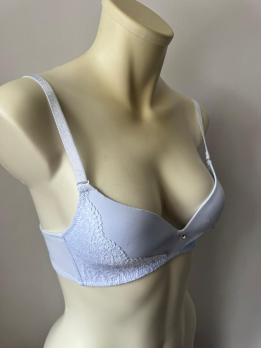 Sutien Nadia , cupa D , burete subtire, fara armatura  , alb [2]