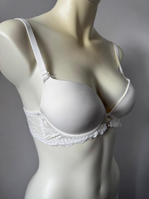 Sutien Catalina cu dantela,cupa preformata, cupa B , alb [2]