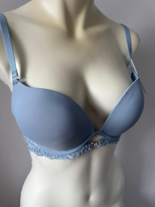 Sutien Catalina cu dantela,cupa preformata, cupa C , albastru [2]