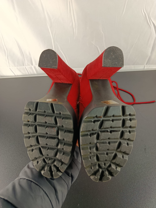 Cizme cu platforma, Lungi Catifea Rosie, Dama, Numi nr 40 [5]