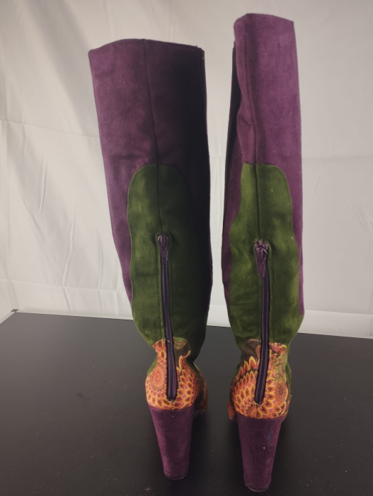 Cizme cu toc, Dama, Delsigua,Verde-Mov,nr 38 [4]