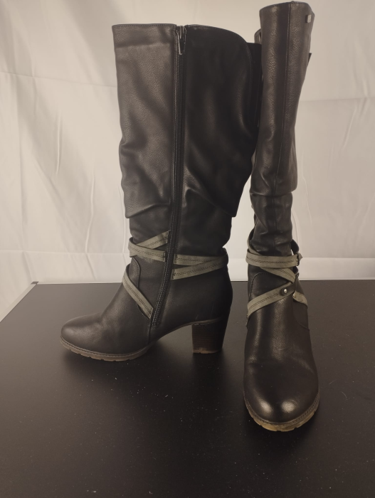 Cizme lungi cu toc, Dama, Rieker, Negri, nr 39 [3]