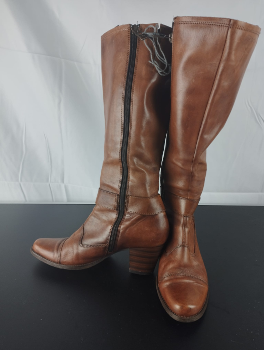 Cizme Piele cu toc, Dama ,Tamaris, Maro, nr 38 [3]