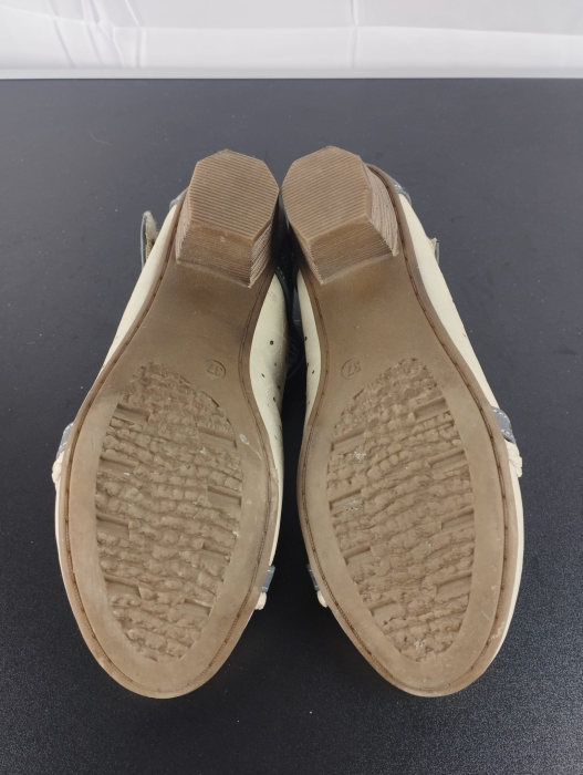 Pantofi cu toc, dama, Jane Klain,Bej-Albastru, nr 37 [5]