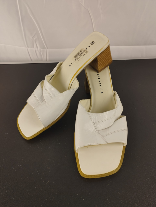 Papuci cu Toc, Dama,Barbarella,Alb, nr 40 [3]