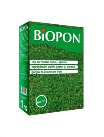 Ingrasamant granulat - BIOPON ingrasamant gazon cu buruieni control 1 kg