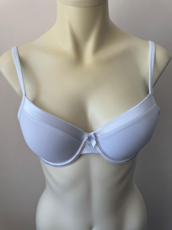 Chiloti bumbac - Sutien Mihaela cu cupa B subtire, satin , microfibra , alb