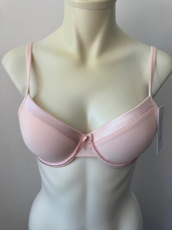 Chiloti bumbac - Sutien Mihaela cu cupa B subtire, satin , microfibra , roz