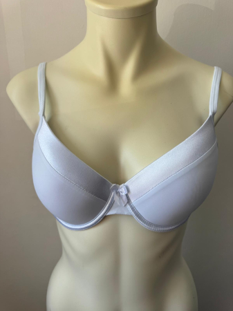 Chiloti bumbac - Sutien Mihaela cu cupa  C subtire, satin , microfibra , alb
