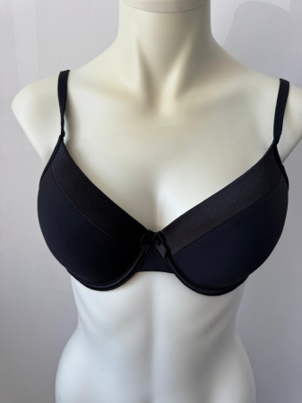 Chiloti bumbac - Sutien Mihaela cu cupa  C subtire, satin , microfibra , negru