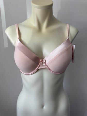 Chiloti bumbac - Sutien Mihaela cu cupa  C subtire, satin , microfibra , roz