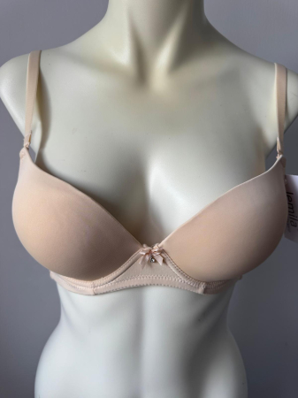 Chiloti bumbac - Sutien Catalina cu dantela,cupa preformata, cupa B , nude