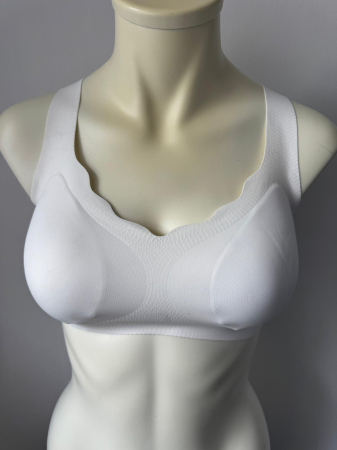 Sutien Clasic - Sutien Daniela , tip bustiera cu model dantela pe spate  , alb