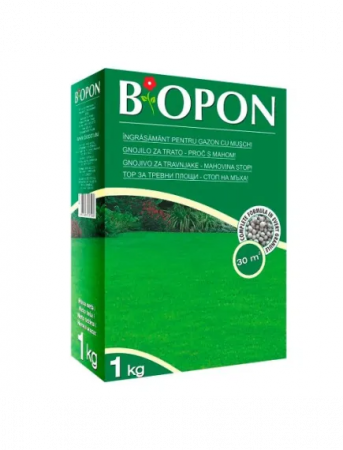 Ingrasamant granulat - BIOPON ingrasamant gazon cu muschi control 1 kg