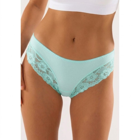 Chiloti bumbac si dantela - Chiloți Brazilian Vipera - Dantela Fina si Bumbac, Turcuaz (M-XXL)