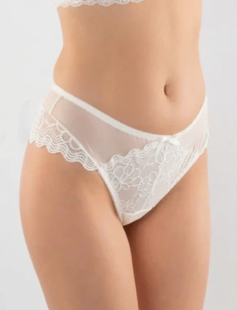 Haine noi - Chiloți Damă Brazilieni din Dantelă și Mesh,  Transparenți , Alb S-XL