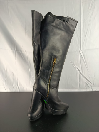 Cizme - Cizme lungi cu toc,Dama,H&M Piele,nr 41