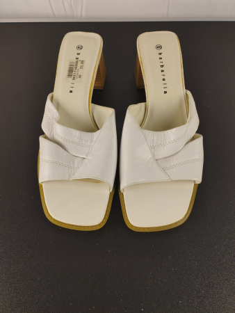 Papuci - Papuci cu Toc, Dama,Barbarella,Alb, nr 40