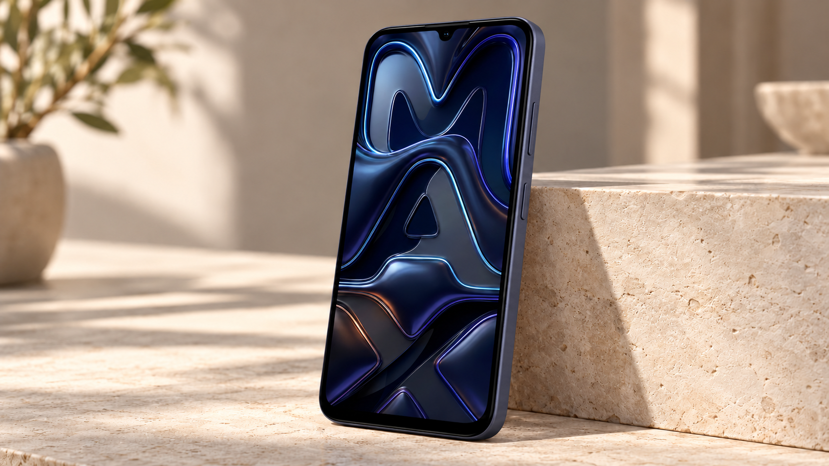 Ecranul telefonului iHunt MAX Midnight Blue în lumină naturală