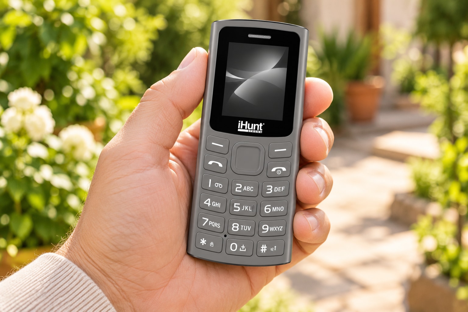 Telefonul compact iHunt i4 Ultra ținut în palmă