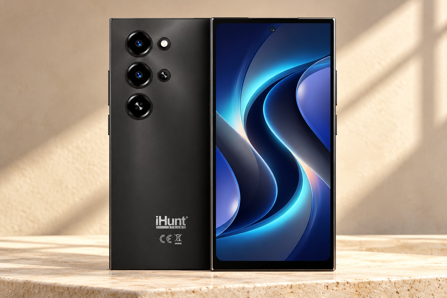 Vedere completă din față și din spate a telefonului iHunt S27 Ultra Black