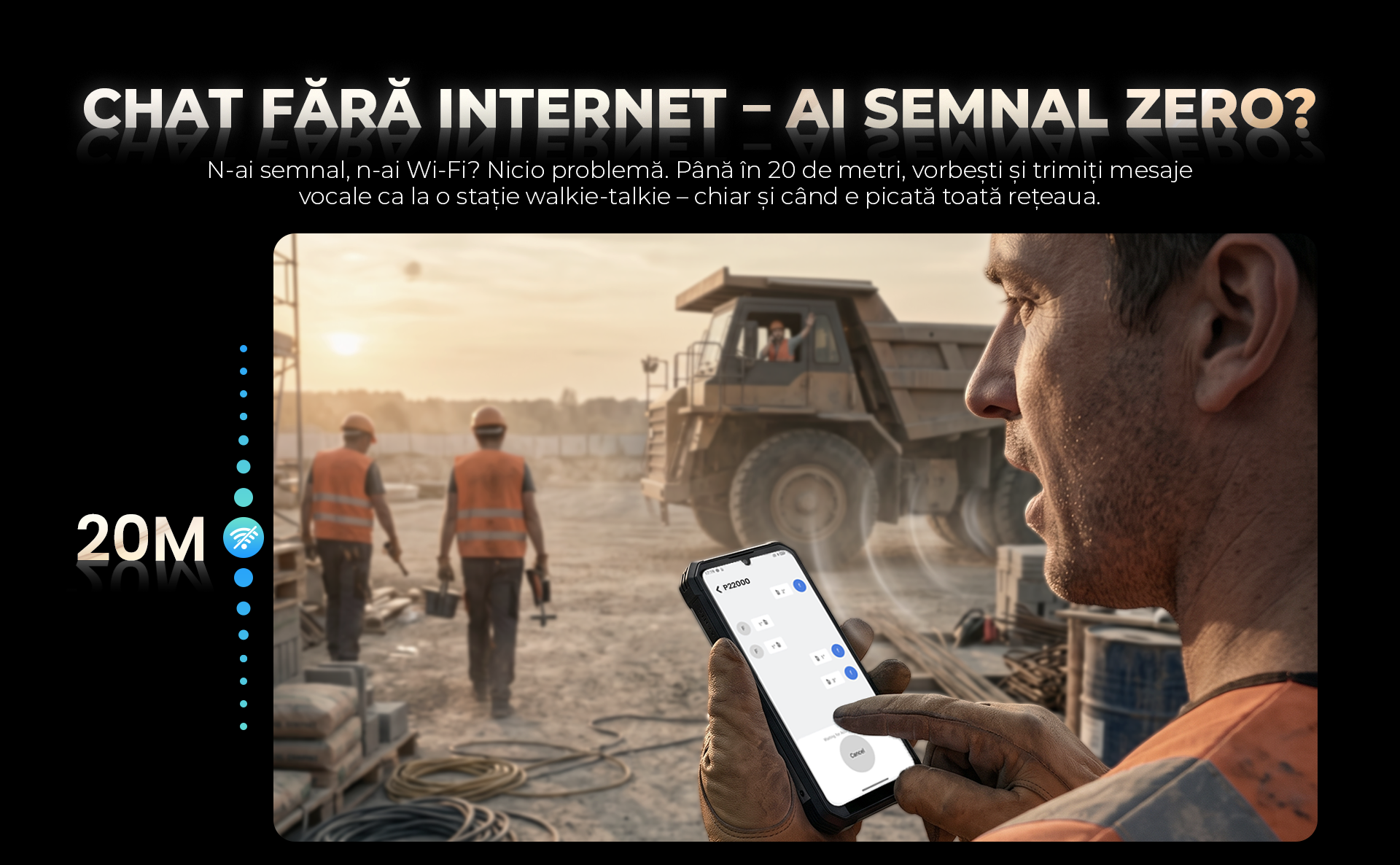 Comunicare offline walkie talkie iHunt