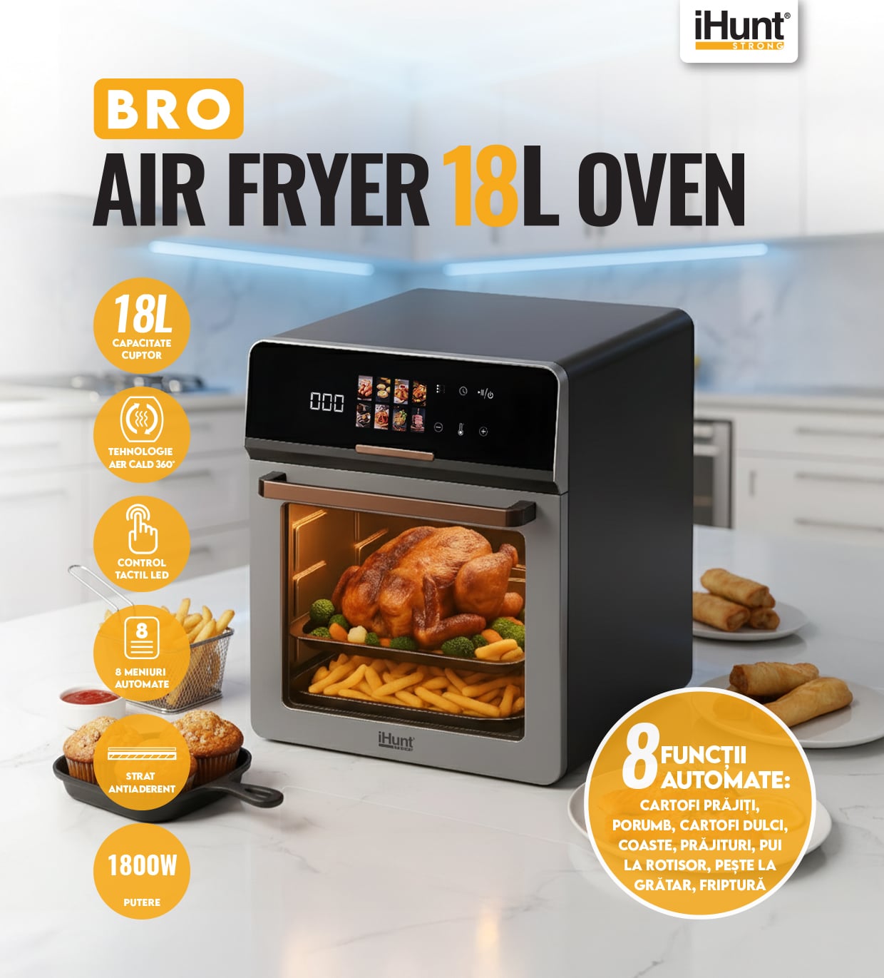 iHunt Bro Air Fryer Oven 18L - imagine frontală