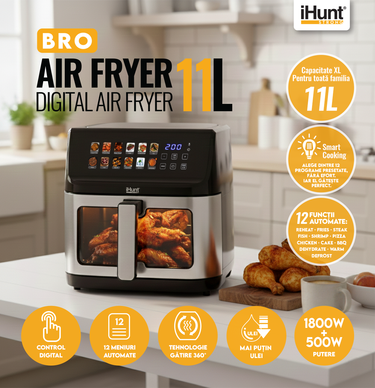iHunt Bro Air Fryer 11L Imagine 1
