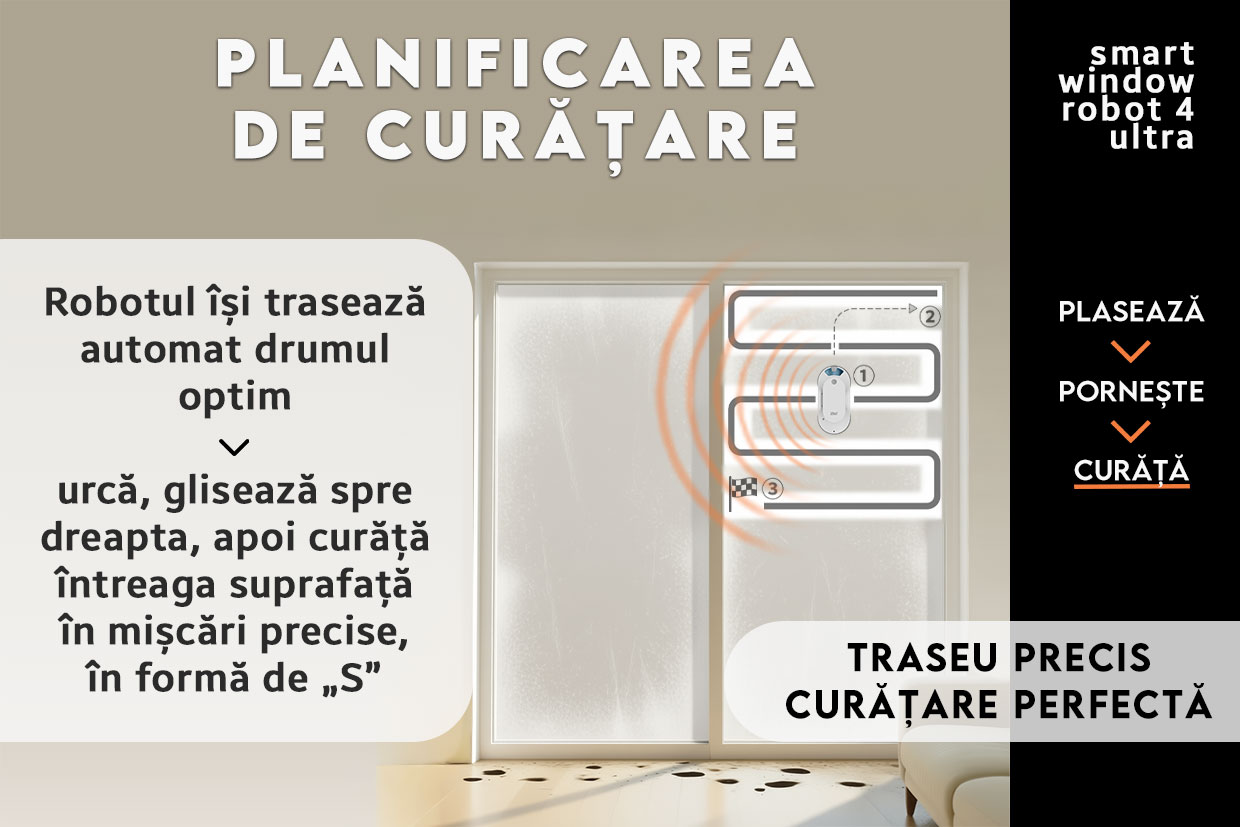 iHunt Smart Window Robot 4 Ultra pe fereastră