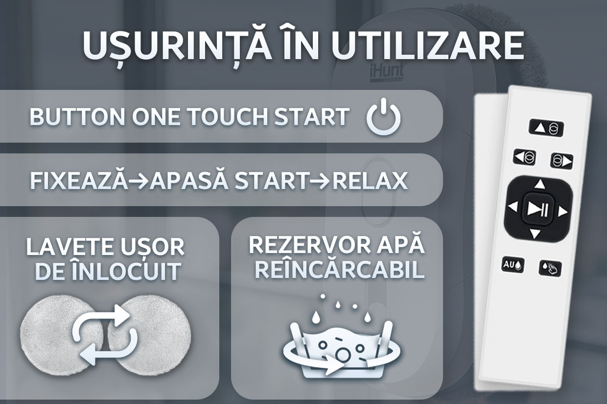 Telecomandă inclusă pentru control manual simplu