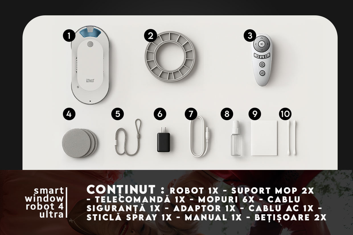 iHunt Smart Window Robot 4 Ultra în funcțiune