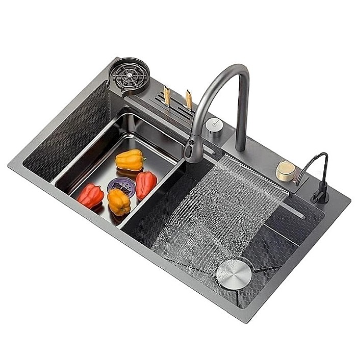 Chiuveta multifuncționala iHunt Sink SC039, cascada apa, display LED, spalator pahare, retractabila [1]