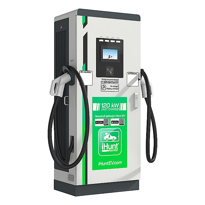 Statie de incarcare ultra rapida cu monetizare iHunt EV DC 120KW V2, 2 x CCS2 [3]