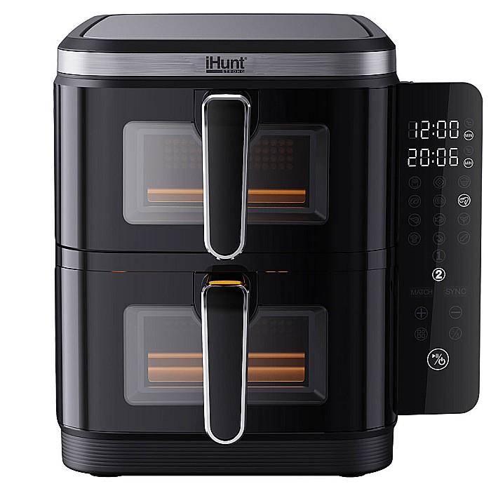 Resigilat Friteuza cu aer cald iHunt Bro Air Fryer 11L Dual Stack [2]