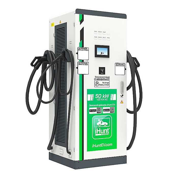 Statie de incarcare ultra rapida cu monetizare iHunt EV DC 50KW + AC 22KW, 2 x CCS2 [2]