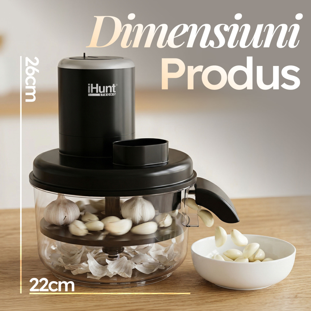 iHunt Bro Peeling Machine, Aparat Electric Automat pentru Decojit Fructe și Legume, 6 Lame Inox, 50W, Acumulator 1300mAh, Fără Fir, Negru [7]