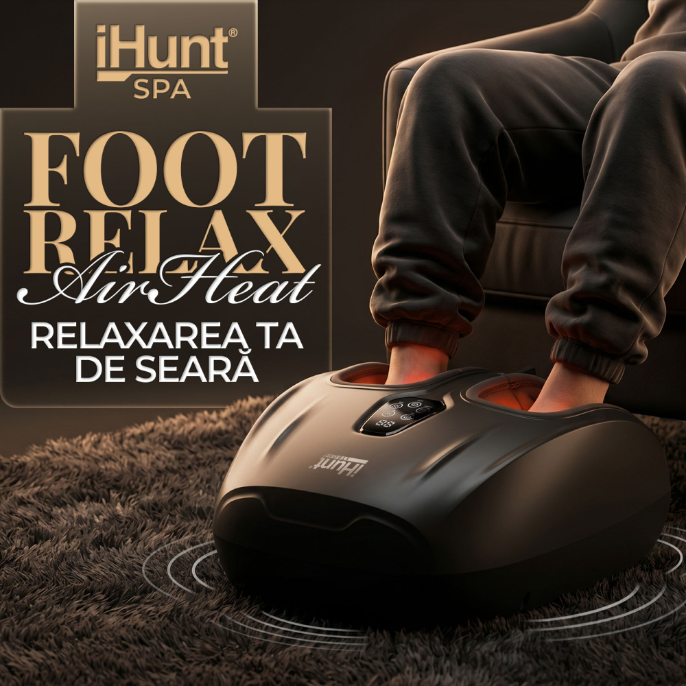 Aparat de masaj pentru picioare si talpi iHunt SPA FootRelax AirHeat, Reflexoterapie, Compresie cu perne de aer, Incalzire, Role masaj [2]