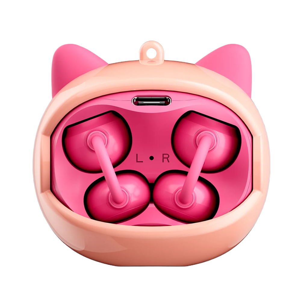 Casti Wireless Blackview AirBuds K1 IPX4 Waterproof Kids Open-Ear Clip-On Earbuds Built-In Lanyard Pink [2]