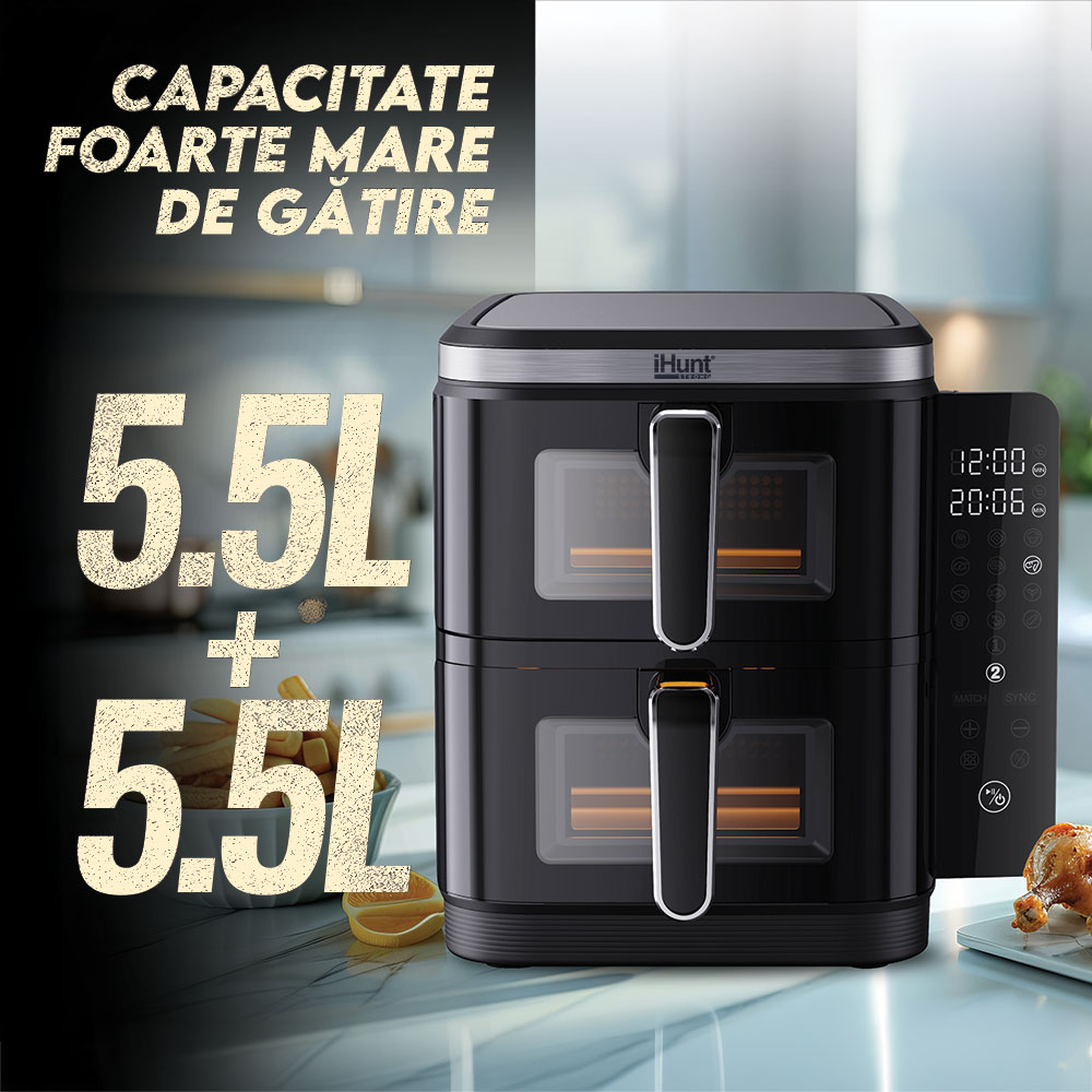 Friteuza cu aer cald iHunt Bro Air Fryer 11L Dual Stack [3]