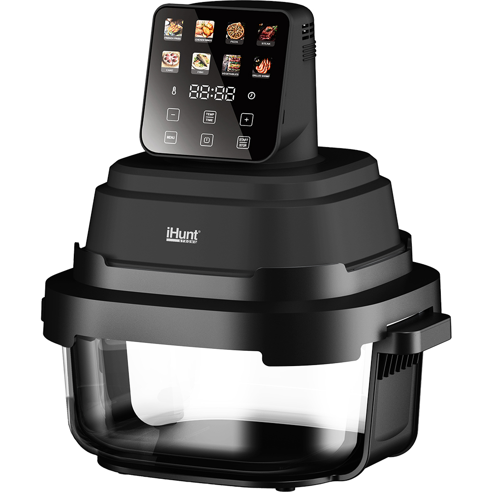 Resigilat friteuză iHunt PureGlass Crisp 8 în 1, 1500W, Vase Sticlă Borosilicată 4L + 1.5L [6]