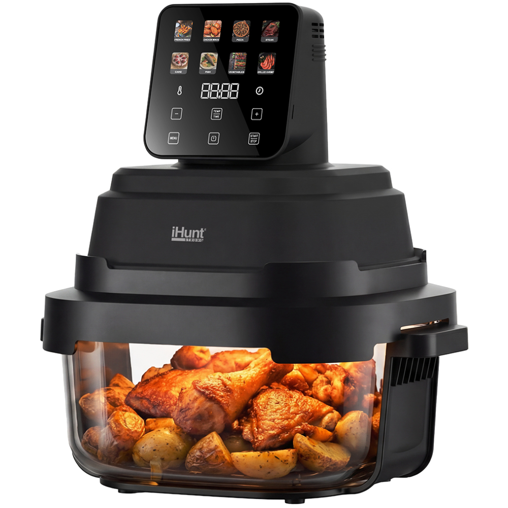 Resigilat friteuză iHunt PureGlass Crisp 8 în 1, 1500W, Vase Sticlă Borosilicată 4L + 1.5L [2]